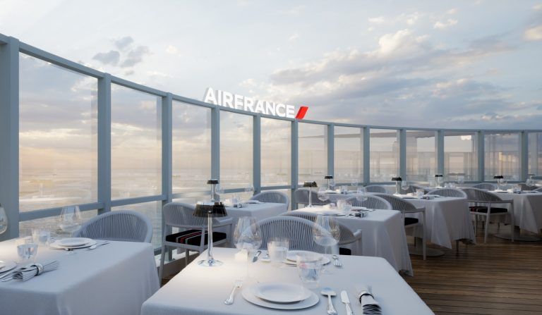 A pop-up Air France restaurant during the summer in Marseille