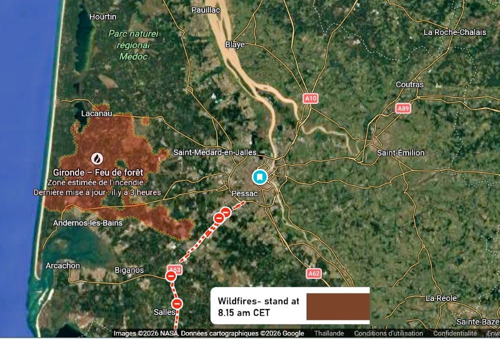 Bordeaux tells tourists to postpone travel as wildfire crisis deepens