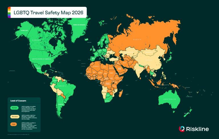 LGBTQ+ travel: Riskline identifies 91 countries as "high concerns" destinations