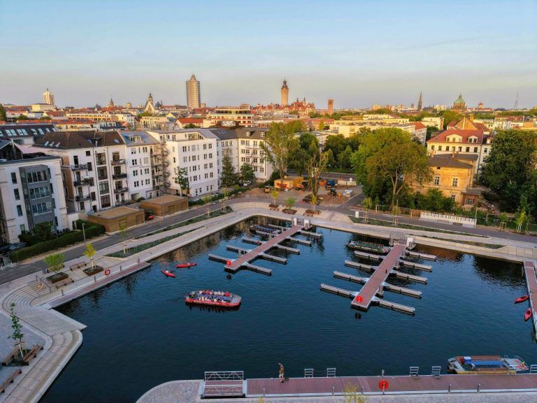 Leipzig in Germany unveils new city harbor after 25 years of planning