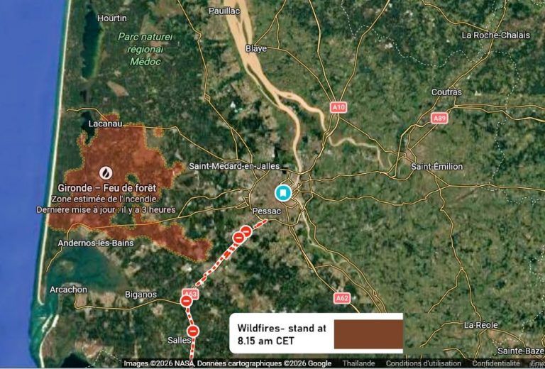 Bordeaux tells tourists to postpone travel as wildfire crisis deepens