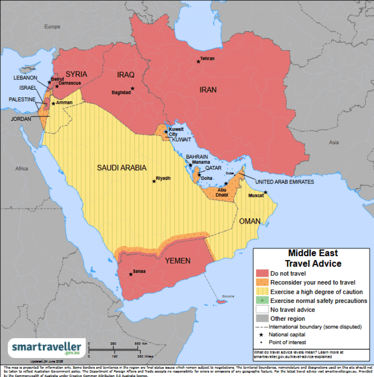 Australia toughens Middle East travel advice as conflict escalates again